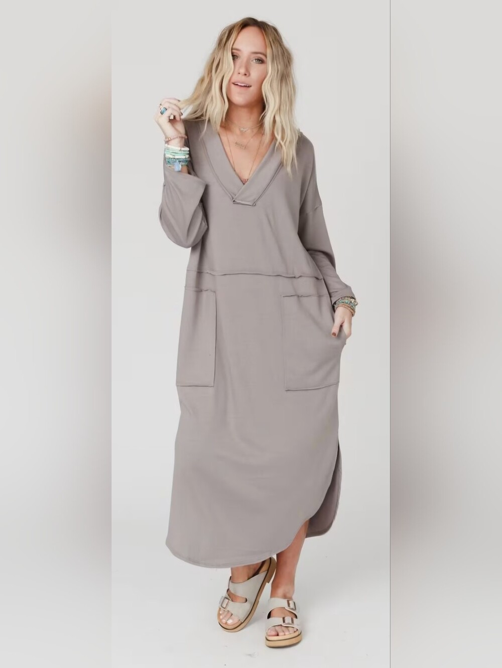 Three Bird Nest Meadow Slit Maxi Dress